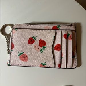 Kate Spade strawberry key chain wallet cardholder